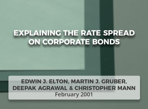 Explaining the Rate Spread on Corporate Bonds