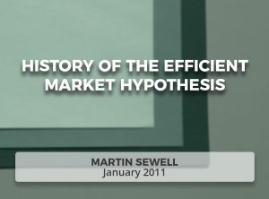 History of the Efficient Market Hypothesis