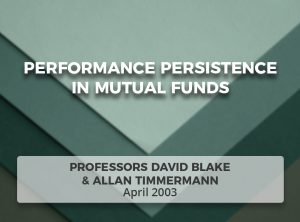 Performance Persistence in Mutual Funds