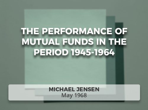 The Performance of Mutual Funds in the Period 1945-1964