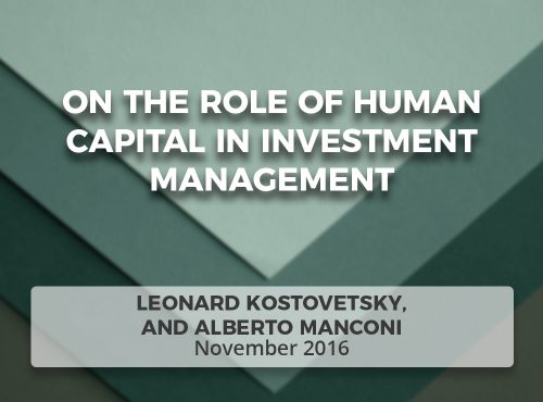 On the Role of Human Capital in Investment Management