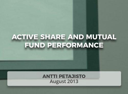 Active Share and Mutual Fund Performance